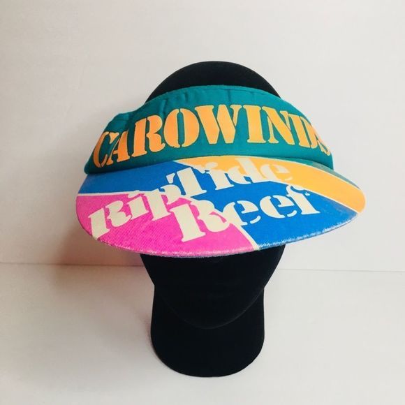 CAROWINDS Rip’tide Reef Vintage Retro 1990’s Visor Hat 80s 90s Beach Party gear